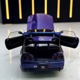 Nissan 1999 Skyline GT-R R34 paars 1:24 – diecast displaymodel