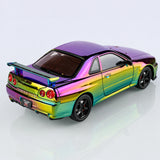 Nissan 1999 Skyline GT-R R34 paars Gradient 1:24 – diecast displaymodel