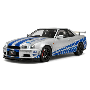 Nissan 1999 Skyline GT-R R34 zilver 1:24 – diecast displaymodel