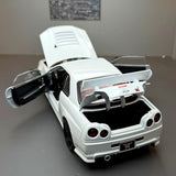 Nissan 1999 Skyline GT-R R34 wit 1:24 – diecast displaymodel
