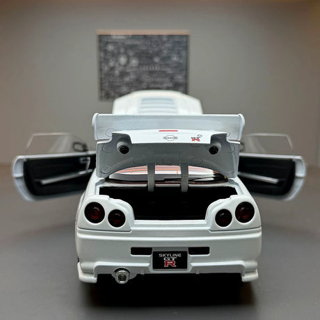 Nissan 1999 Skyline GT-R R34 wit 1:24 – diecast displaymodel