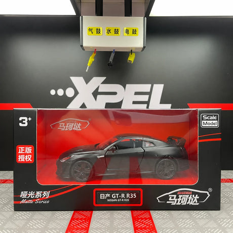 Nissan 2007 GT-R R35 الأسود غير اللامع 1:36 – نموذج عرض مصبوب، مصبوب،