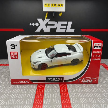 Nissan 2007 GT-R R35 وايت 1:36 – نموذج عرض مصبوب، مصبوب،