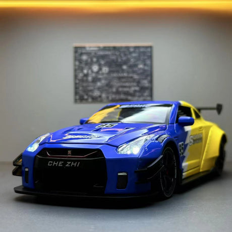 Nissan 2017 GT-R R35 blauw 1:24 – diecast displaymodel