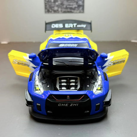 Nissan 2017 GT-R R35 blauw 1:24 – diecast displaymodel