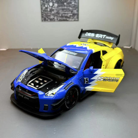 Nissan 2017 GT-R R35 blauw 1:24 – diecast displaymodel
