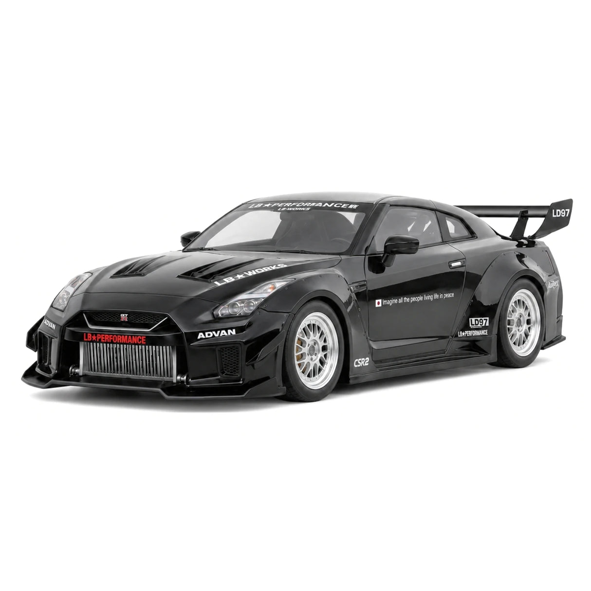 Nissan 2017 GT-R R35 LB Performance svart 1:32 – pressgjuten visningsmodell