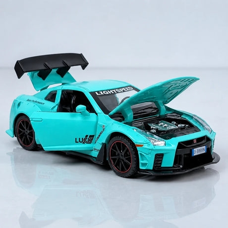 Nissan 2017 GT-R R35 Nismo Blaue 1:32 – Druckguss-Display-Modell in Druckguss