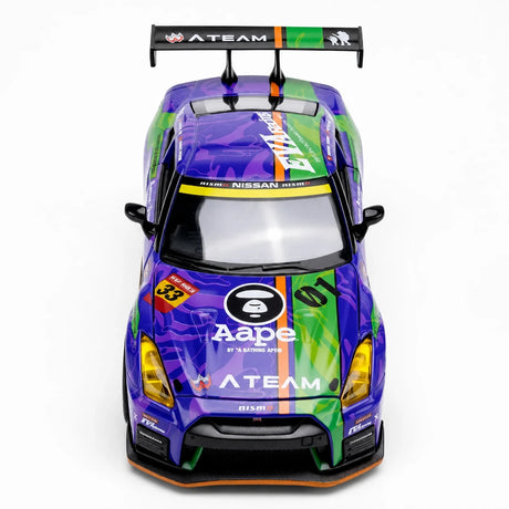 Nissan 2017 GT-R R35 Rennlackierung Lila Aape-Lackierung 1:32 – Druckguss-Displaymodell Zinkguss