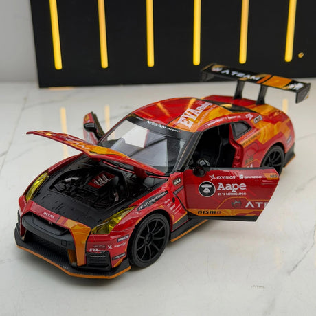 Nissan 2017 GT-R R35 Rennlackierung Rot Aape Lackierung 1:32 – Druckguss-Displaymodell Druckguss