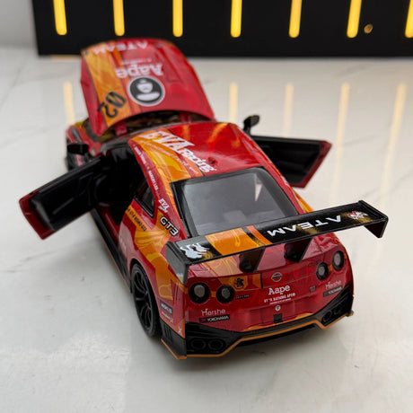 Nissan 2017 GT-R R35 Rennlackierung Rot Aape Lackierung 1:32 – Druckguss-Displaymodell Druckguss