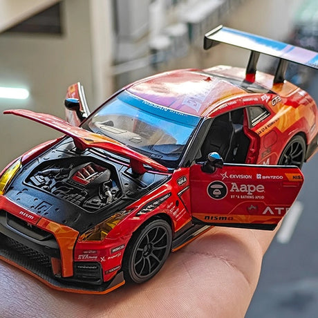 Nissan 2017 GT-R R35 Rennlackierung Rot Aape Lackierung 1:32 – Druckguss-Displaymodell Druckguss
