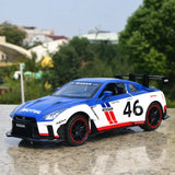Nissan 2017 GT-R R35 Widebody blauw #46 1:24 diecast displaymodel - aanzicht 1
