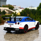 Nissan 2017 GT-R R35 Widebody blauw #46 1:24 diecast displaymodel - aanzicht 3