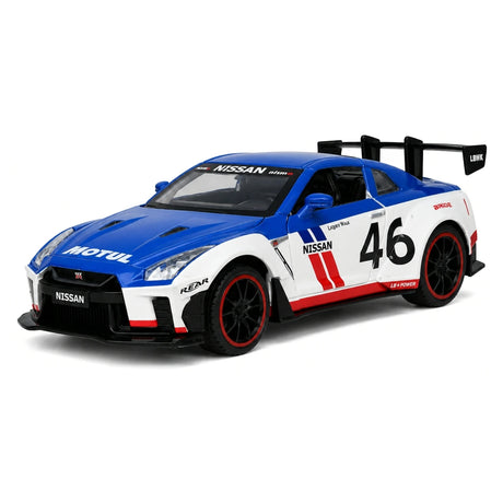 Nissan 2017 GT-R R35 Widebody blauw #46 1:24 diecast displaymodel - aanzicht 5