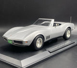 [Norev] 1:18 Chevrolet 1969 Corvette C3 Convertible Silver Model Car Resin
