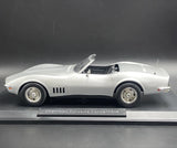 [Norev] 1:18 Chevrolet 1969 Corvette C3 Convertible Silver Model Car Resin