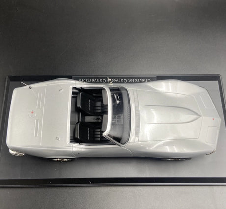 [Norev] 1:18 Chevrolet 1969 Corvette C3 Convertible Silver Model Car Resin