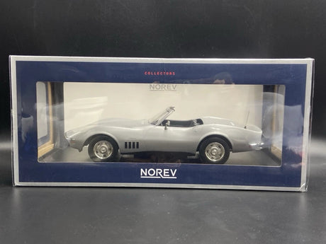 [Norev] 1:18 Chevrolet 1969 Corvette C3 Convertible Silver Model Car Resin