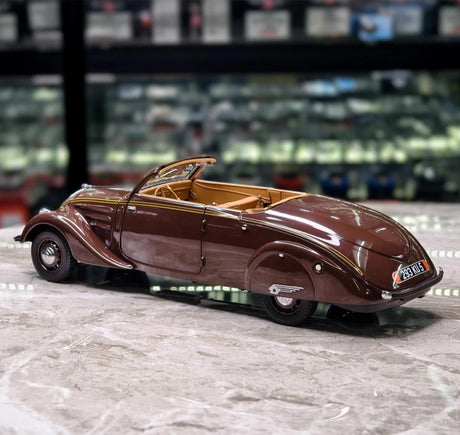[Norev] 1:18 Peugeot 1937 402 Eclipse Brown Model Car Die-Cast