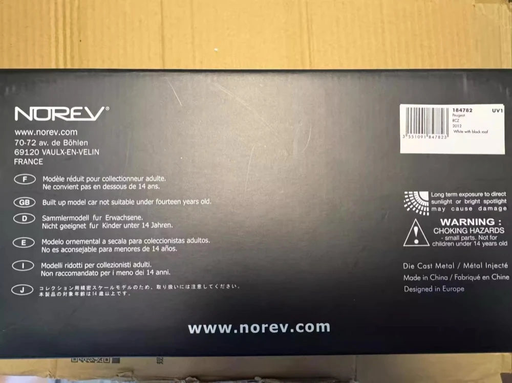[Norev] 1:18 Peugeot 2010 RCZ White Model Car Die-Cast