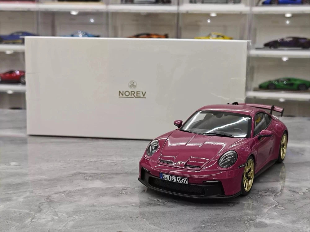 [Norev] 1:18 Porsche 2022 911 GT3 Rubystone Red Model Car Die-Cast