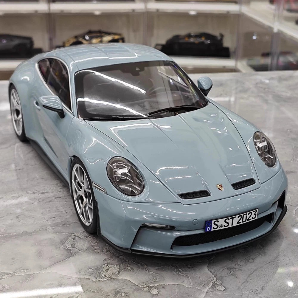 [Norev] 1:18 Porsche 2023 911 S/T Shark blu modellino di auto Die-Cast