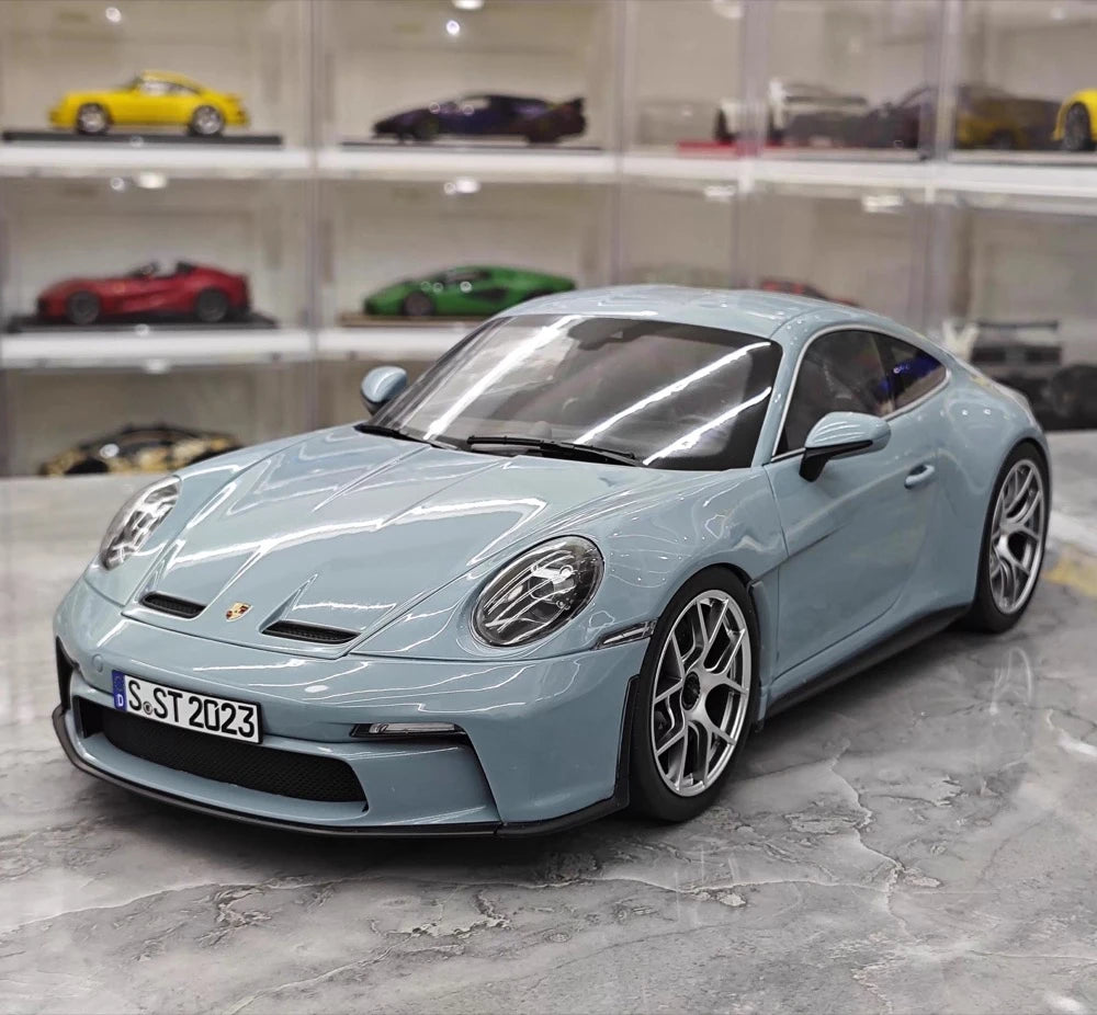 [Norev] 1:18 Porsche 2023 911 S/T Shark blu modellino di auto Die-Cast