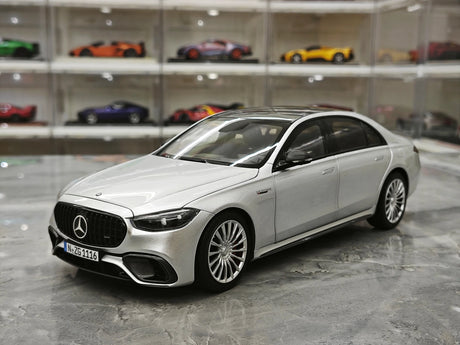 NZG Mercedes-AMG 2023 S 63 E Performance V223 Hightech Silver 1:18 – Collectible Diecast Model Die-Cast
