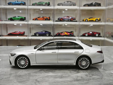 NZG Mercedes-AMG 2023 S 63 E Performance V223 Hightech Silver 1:18 – Collectible Diecast Model Die-Cast