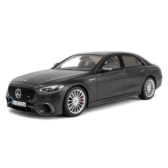 NZG Mercedes-AMG 2023 S 63 E Performance V223 Nightblack Magno 1:18 – modelo de coleção em metal fundido