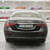 NZG Mercedes-AMG 2023 S 63 E Performance V223 Nightblack Magno 1:18 – modelo de coleção em metal fundido