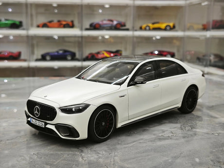 NZG Mercedes-AMG 2023 S 63 E Performance V223 Opalith White 1:18 – Collectible Diecast Model Die-Cast