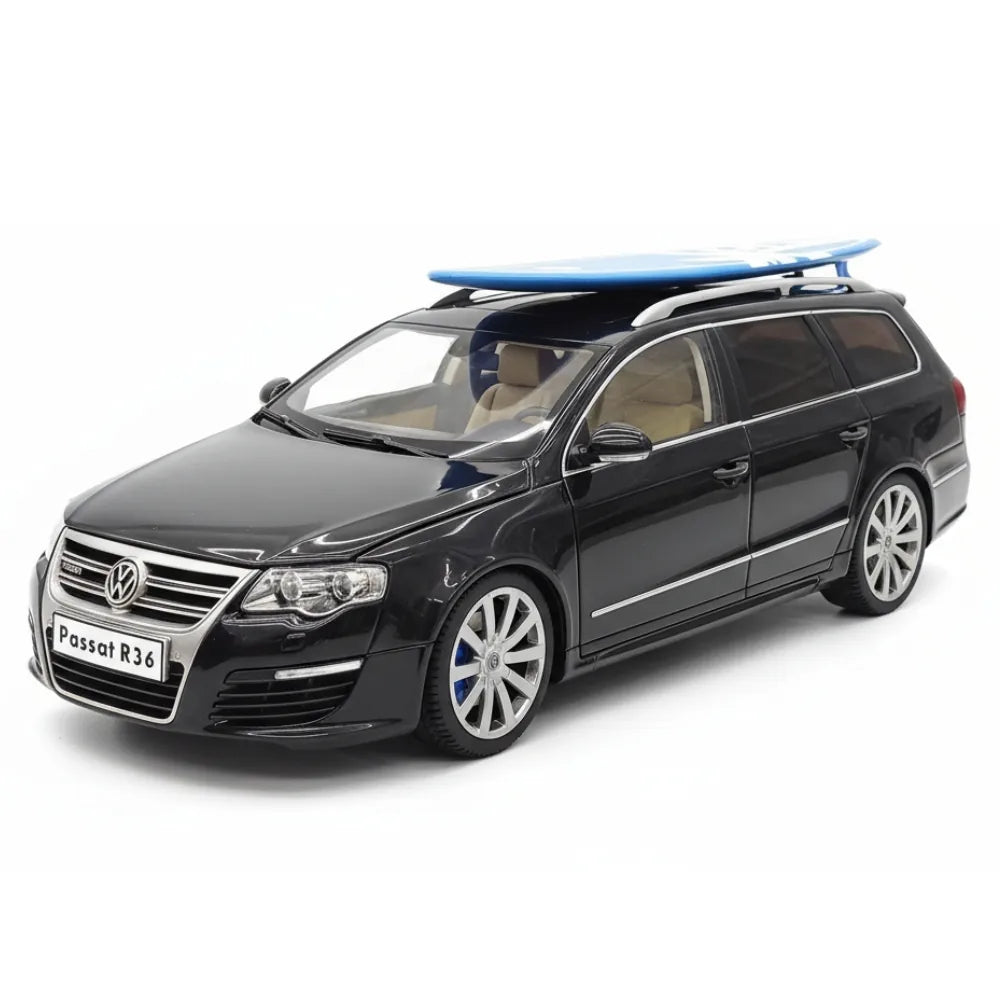 [NZG] 1:18 Volkswagen 2008 Passat R36 Estate nero modellino di auto Die-Cast