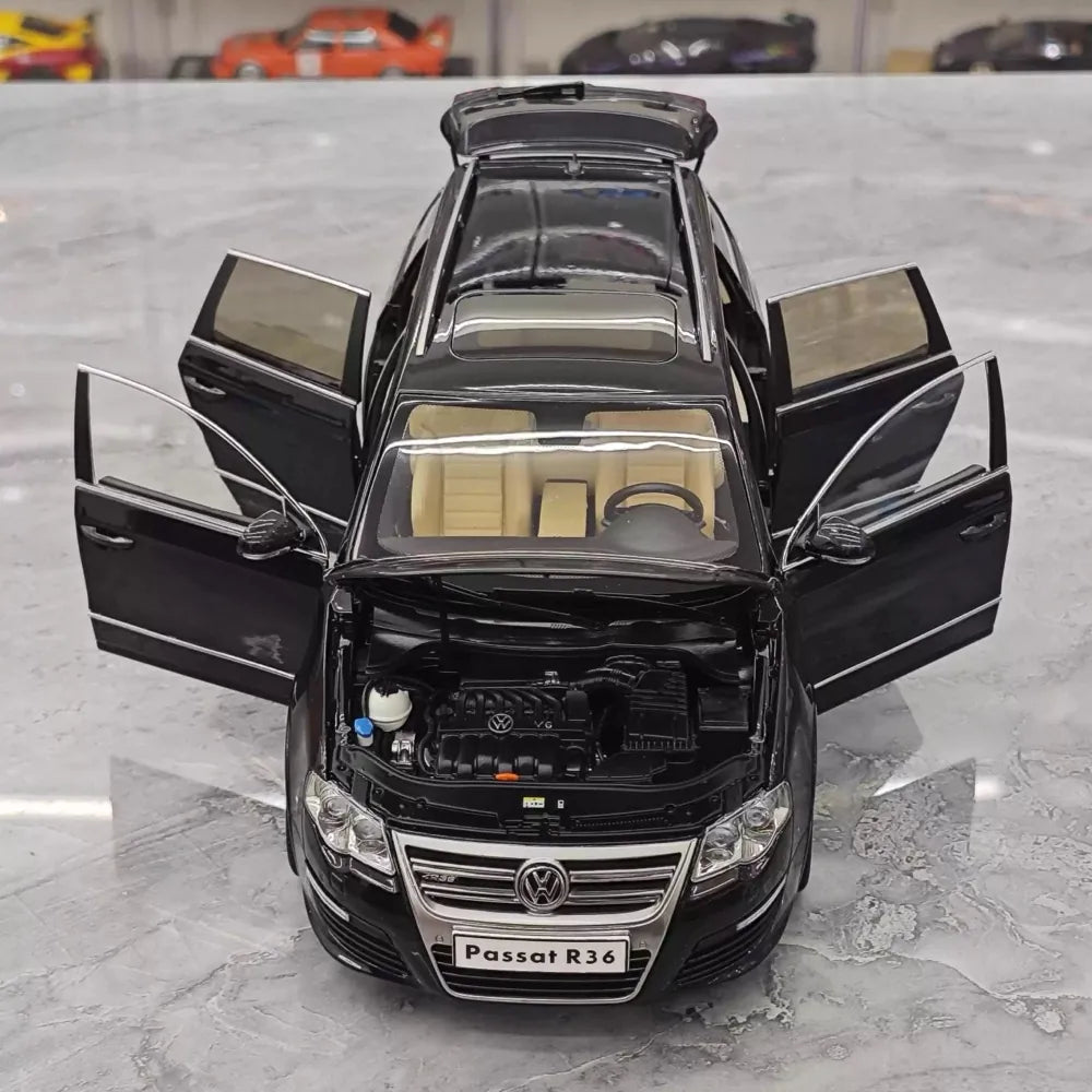 [NZG] 1:18 Volkswagen 2008 Passat R36 Estate nero modellino di auto Die-Cast