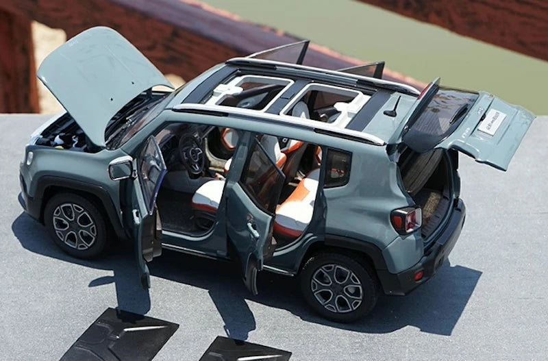 [OEM] 1:18 Jeep 2014 Renegade Gray Model Car Die-Cast