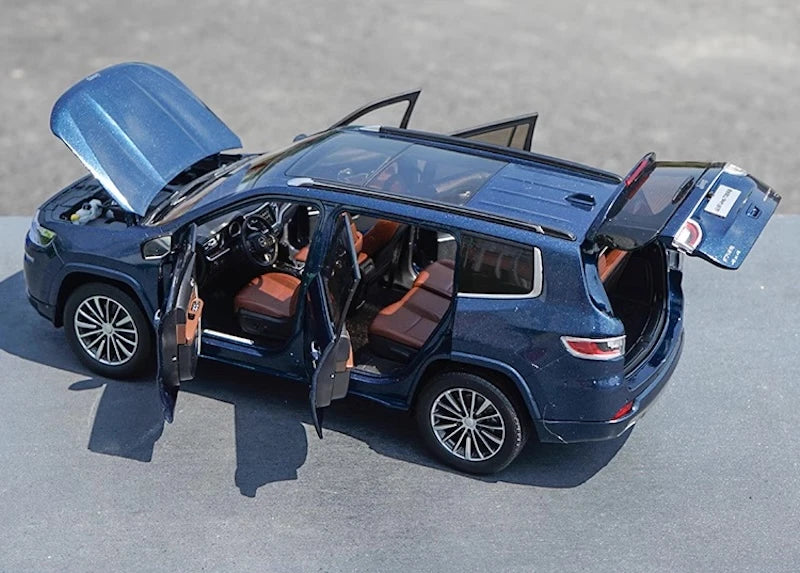 [OEM] 1:18 Jeep 2018 Grand Commander Blue Model Car Die-Cast