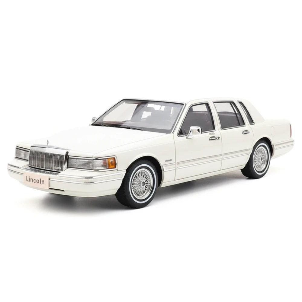 [OEM] 1:18 Lincoln 1990 Town White Model Car Die-Cast