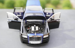 [OEM] 1:18 Rolls-Royce 2009 Ghost Black & Blue Model Car Die-Cast