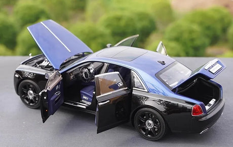 [OEM] 1:18 Rolls-Royce 2009 Ghost Black & Blue Model Car Die-Cast