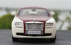 [OEM] 1:18 Rolls-Royce 2009 Ghost White & Red Model Car Die-Cast