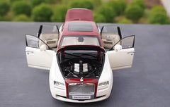 [OEM] 1:18 Rolls-Royce 2009 Ghost White & Red Model Car Die-Cast