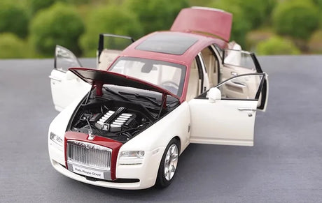 [OEM] 1:18 Rolls-Royce 2009 Ghost White & Red Model Car Die-Cast