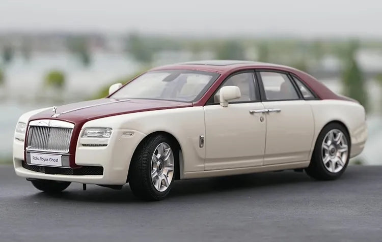 [OEM] 1:18 Rolls-Royce 2009 Ghost White & Red Model Car Die-Cast