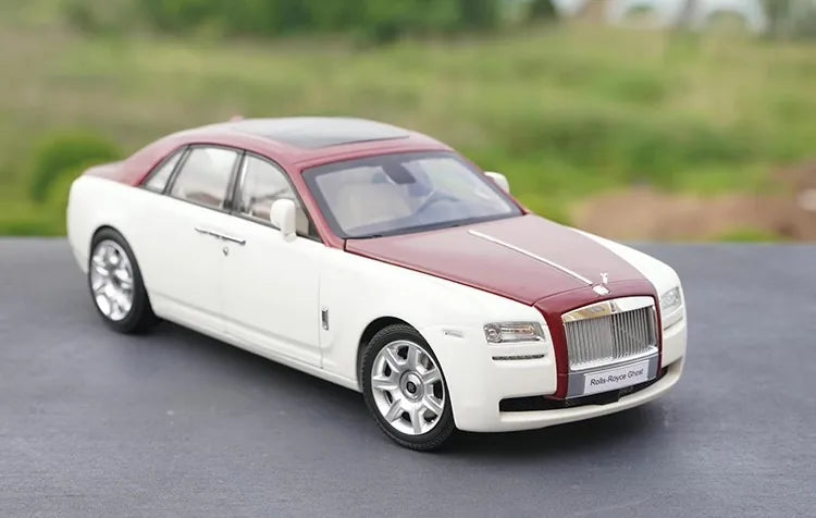 [OEM] 1:18 Rolls-Royce 2009 Ghost White & Red Model Car Die-Cast