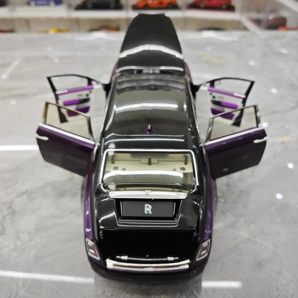 [OEM] 1:18 Rolls-Royce 2017 Phantom VIII EWB Purple & Black Model Car Die-Cast