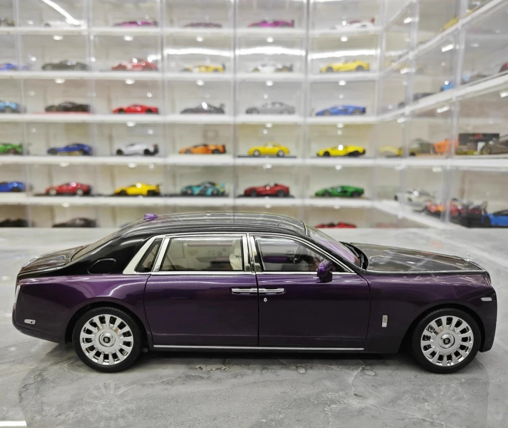 [OEM] 1:18 Rolls-Royce 2017 Phantom VIII EWB Purple & Black Model Car Die-Cast