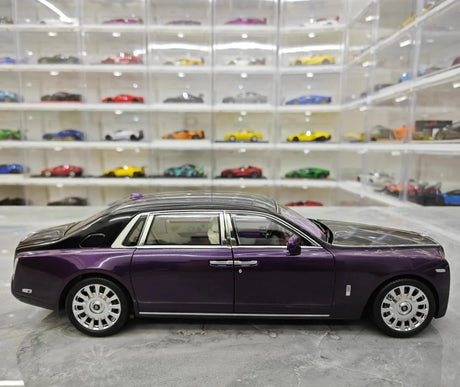 [OEM] 1:18 Rolls-Royce 2017 Phantom VIII EWB Purple & Black Model Car Die-Cast