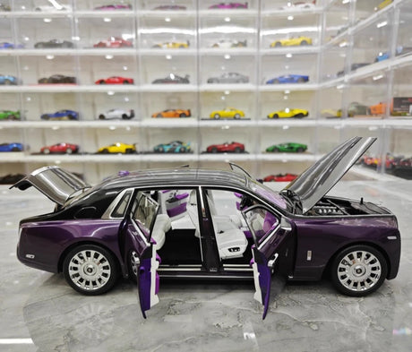 [OEM] 1:18 Rolls-Royce 2017 Phantom VIII EWB Purple & Black Model Car Die-Cast