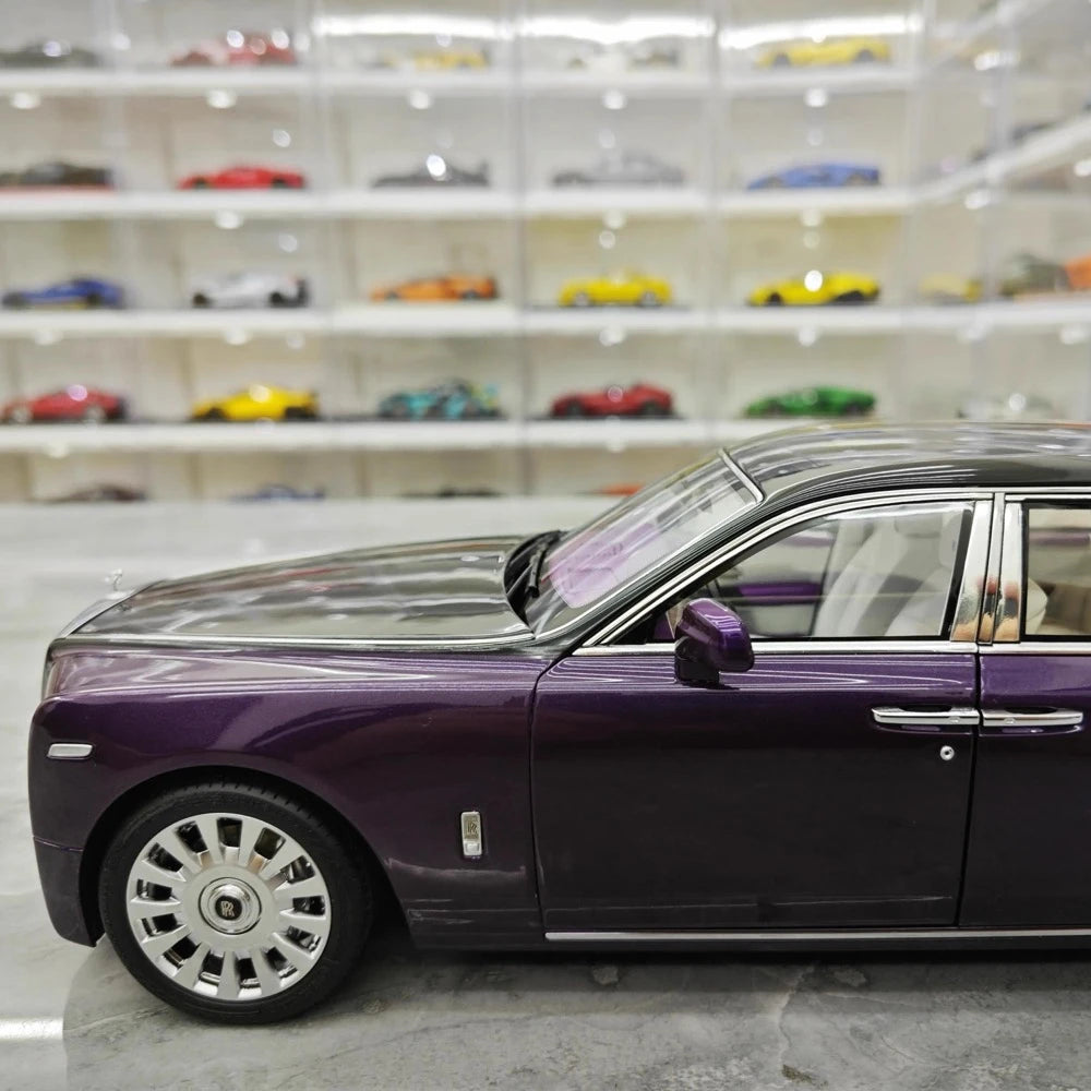 [OEM] 1:18 Rolls-Royce 2017 Phantom VIII EWB Purple & Black Model Car Die-Cast
